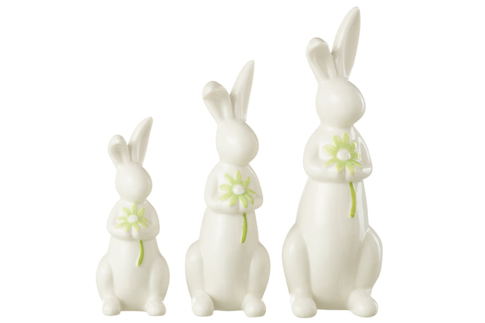 J-Line Slinger Bloemen + Blaadjes - kunststof - geel|groen -