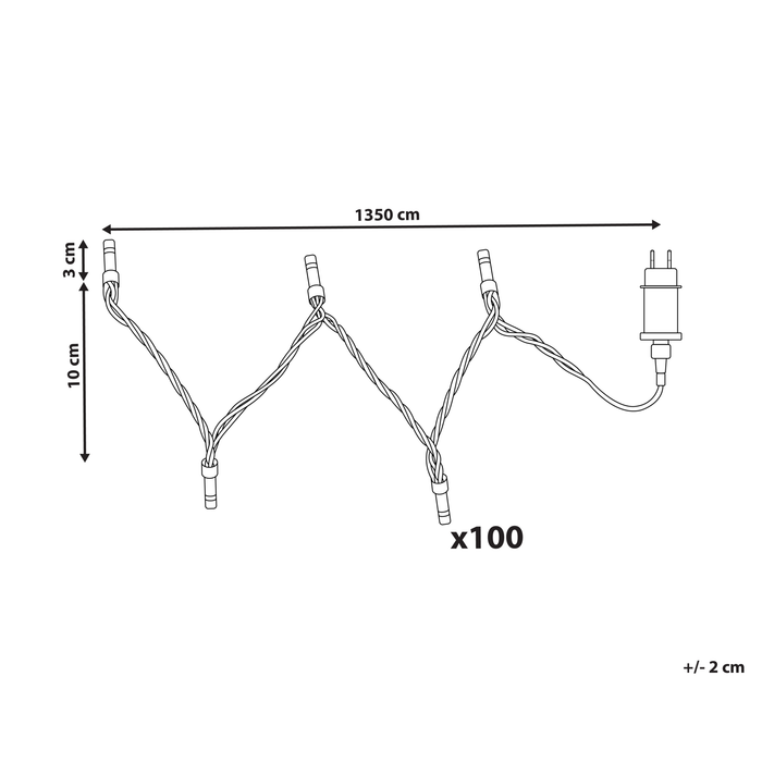Beliani - IGALIKU - LED kerstverlichting - Zwart - 1350 cm - PVC