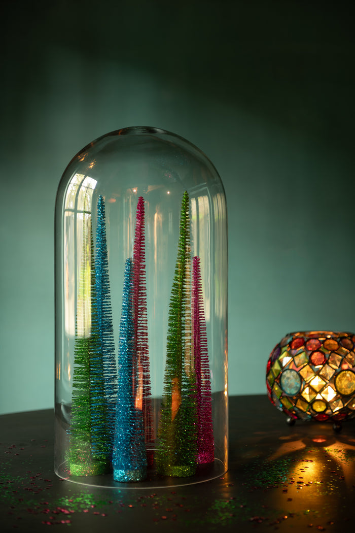 J-Line decoratie Kerstboom decoratief Glitter - kunststof -