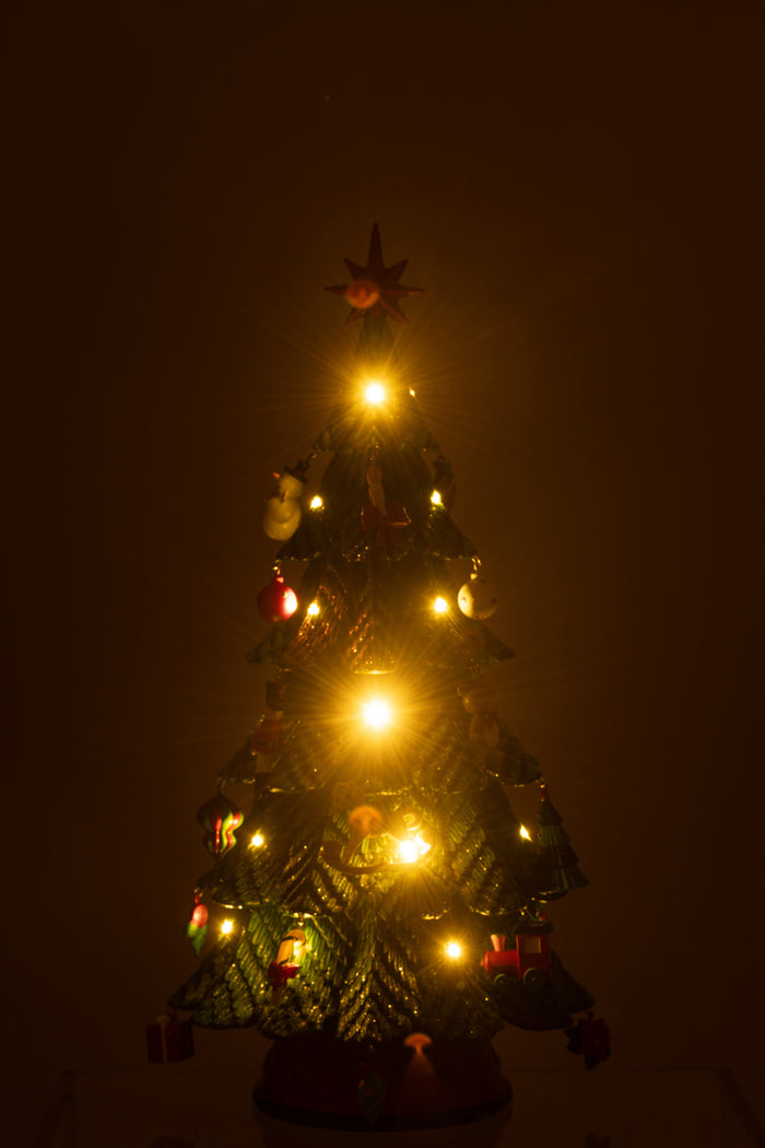 J-Line decoratie Kerstboom Ornamenten - polyresin - mix - small - LED lichtjes