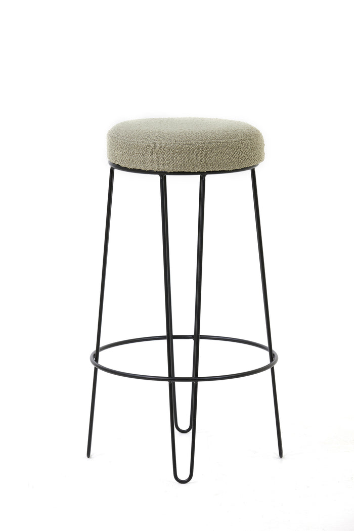 Light & Living Light&living Barkruk Ø41x73 cm ALICE bouclé zand-zwart