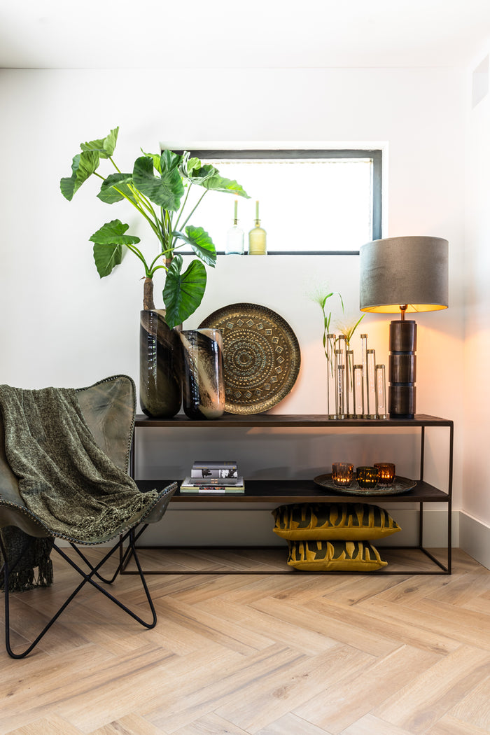 Light&living Vaas Ø20x51 cm ARABEL glas groen marmer print