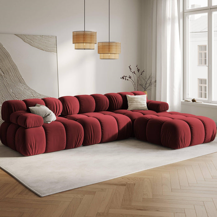 Milo Casa Tropea Modulaire Modulaire 3-zitsbank met Hocker - Bordeauxrood