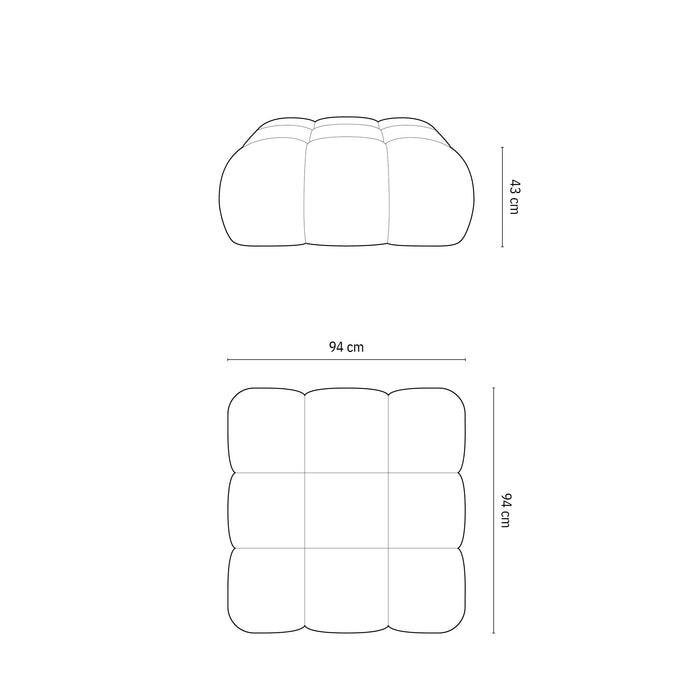 Milo Casa Tropea Modulair Bank Element - Hocker - Koningsblauw