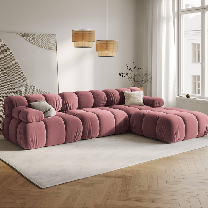 Milo Casa Tropea Modulaire Modulaire 3-zitsbank met Hocker - Roze