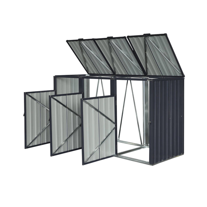 sweeek - Grijs gegalvaniseerd stalen afvalhok