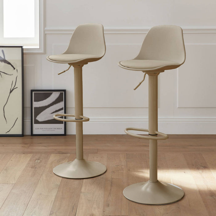 sweeek - Verstelbare barkruk 61,5|83,5cm kunstleer (set van 2)