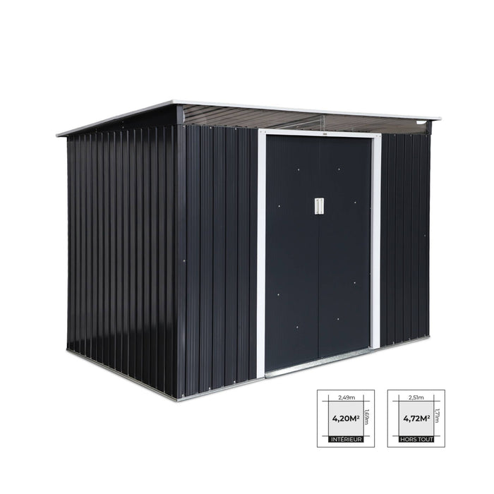 sweeek - Metalen tuinhuisje 4,85m2 met dakraam