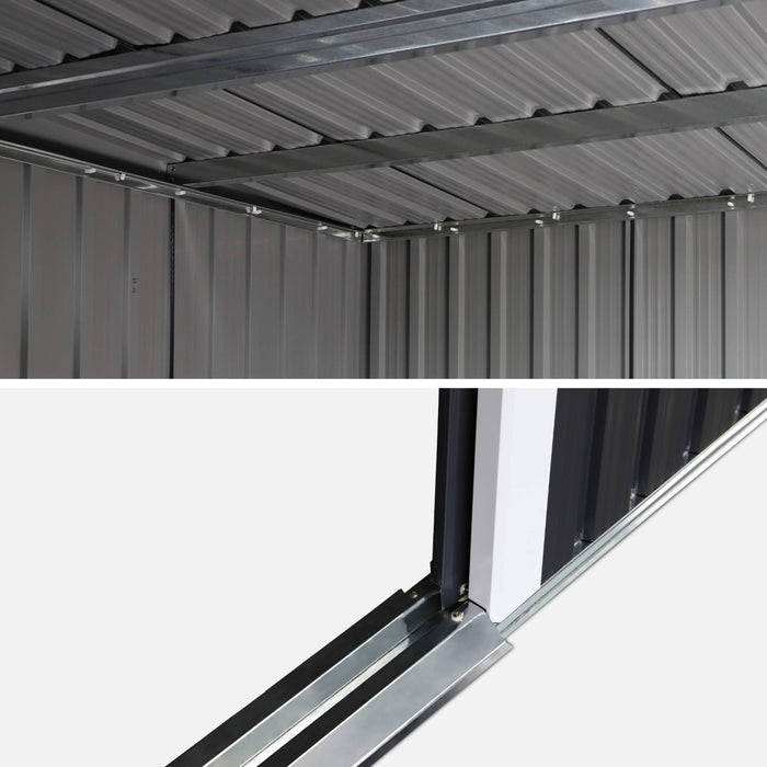 sweeek - Metalen tuinhuisje 4,85m2 met dakraam