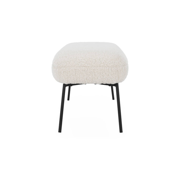 sweeek - Bank, bed einde met bouclébekleding, B120 x D42,5 x H43,5cm