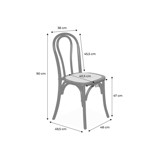 sweeek - Vintage rubberhouten en rotan stoelen (set van 2)