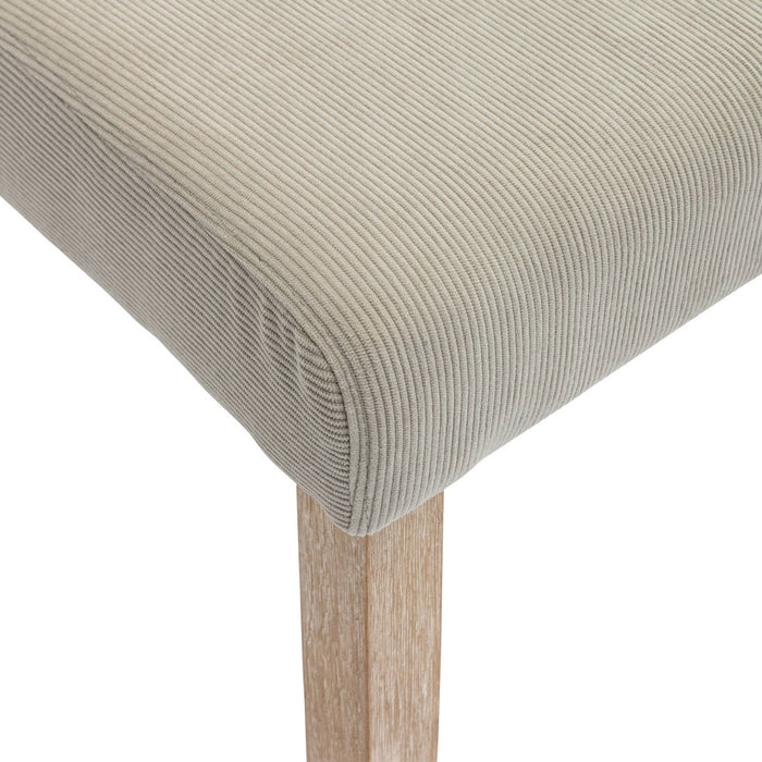 sweeek - Corduroy stoelen met houten poten, set van 4