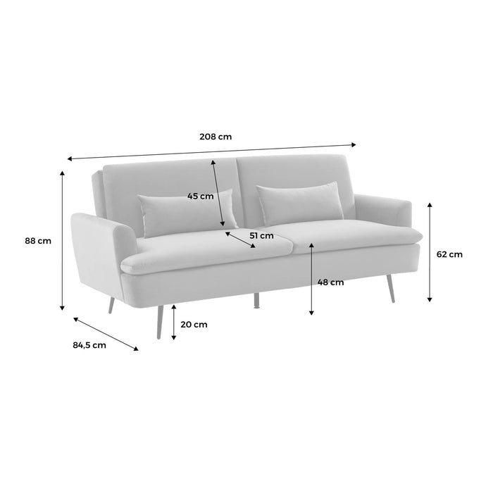 sweeek - 2-3 zits velours slaapbank