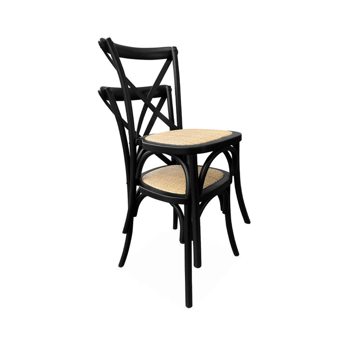 sweeek - Vintage rubberhouten bistrostoelen (set van 2)