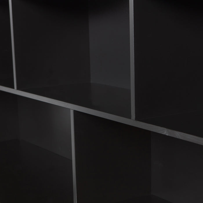 WOOOD New Gravure Opzetkast B 200 cm - Grenen - Zwart