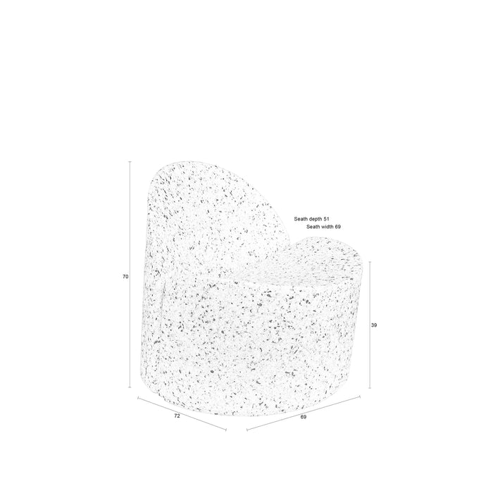 Zuiver Bloom Fauteuil Wit|Terazzo