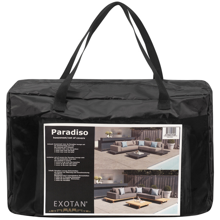 WOOOD Beschermhoes Loungeset Paradiso - PE - Zwart - 45x30x14
