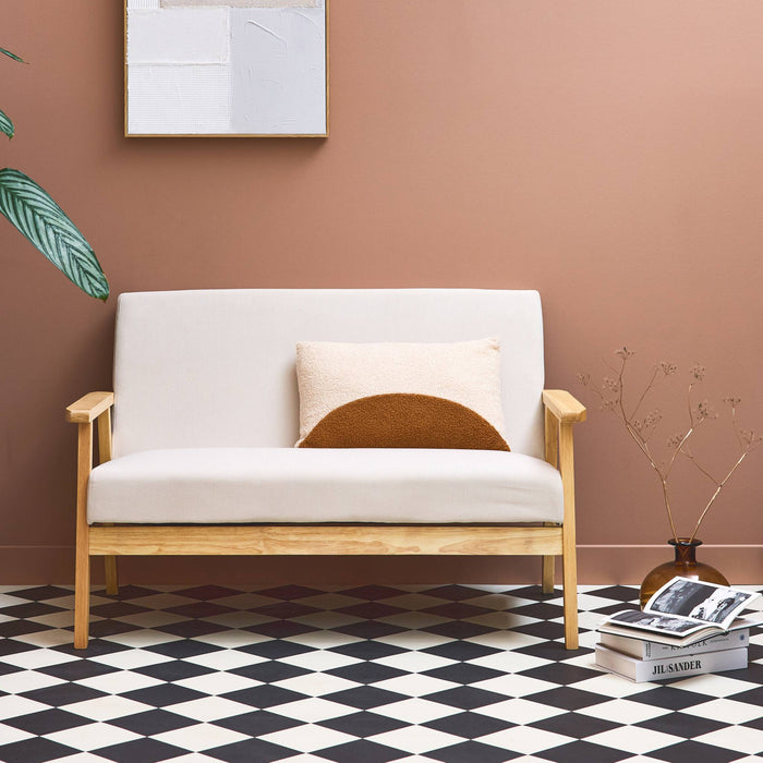 sweeek - 2-zitsbank, ribfluweel, houten poten