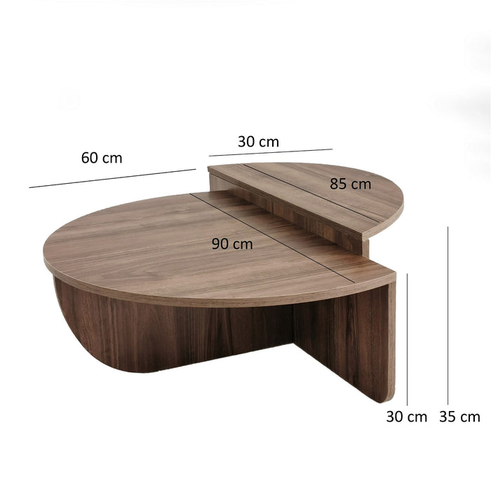 Giga Meubel - Salontafel Walnoot Hout - 90x90x35cm - Podium