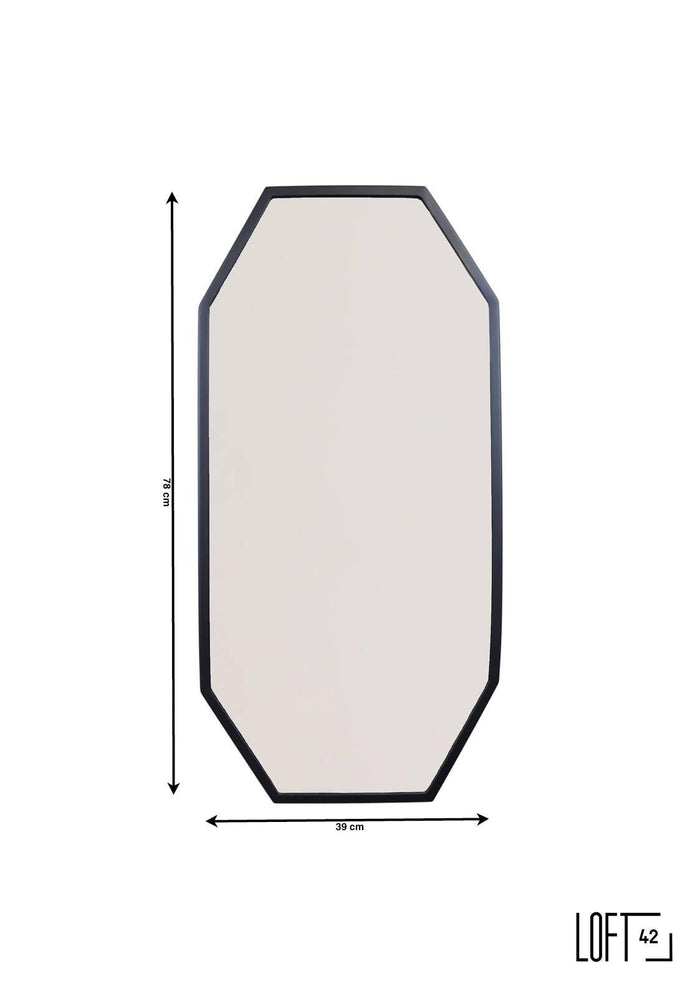 LOFT42 Octa wandspiegel – Zwart - metaal – 79x39
