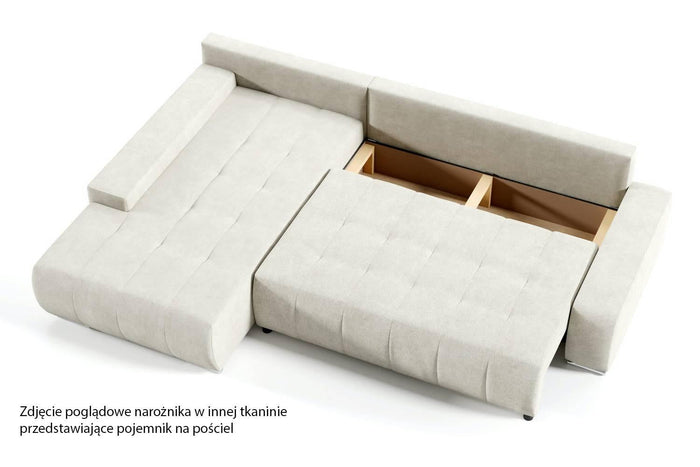 NADUVI Collection Hoekbank Olivia links velvet met slaapfunctie