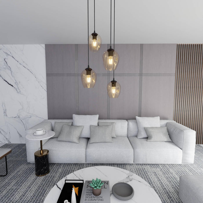 Loft46 4-lichts hanglamp Noah rond