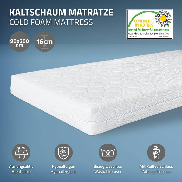ML-Design Bedframe Peter met matras 90 x 200 cm