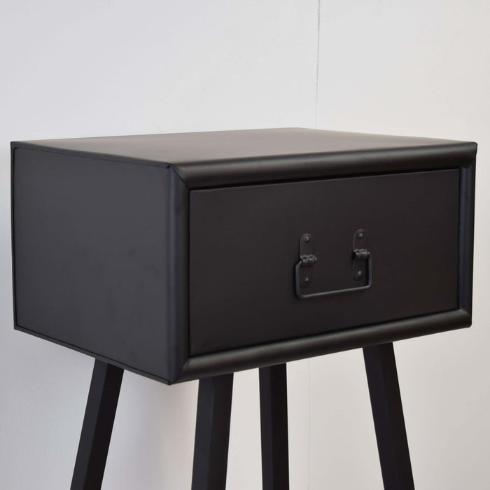 LOFT42 Denver Nachtkastje - Zwart metaal - 1 lade - 30x40x71