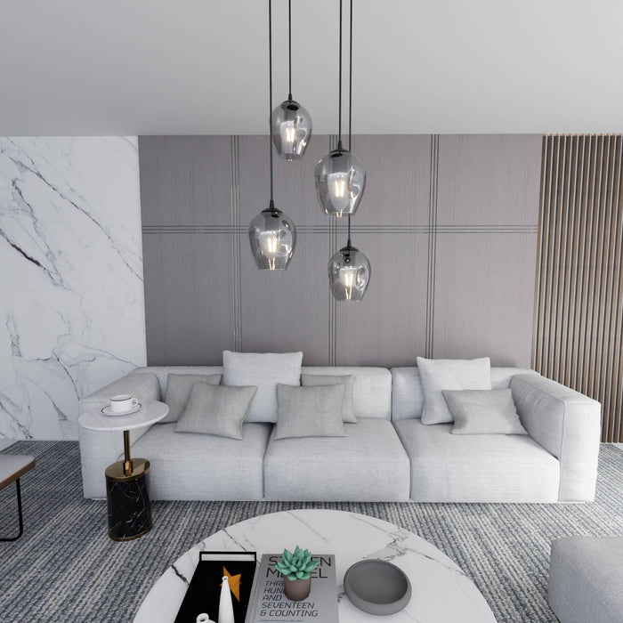 Loft46 4-lichts hanglamp Noah rond