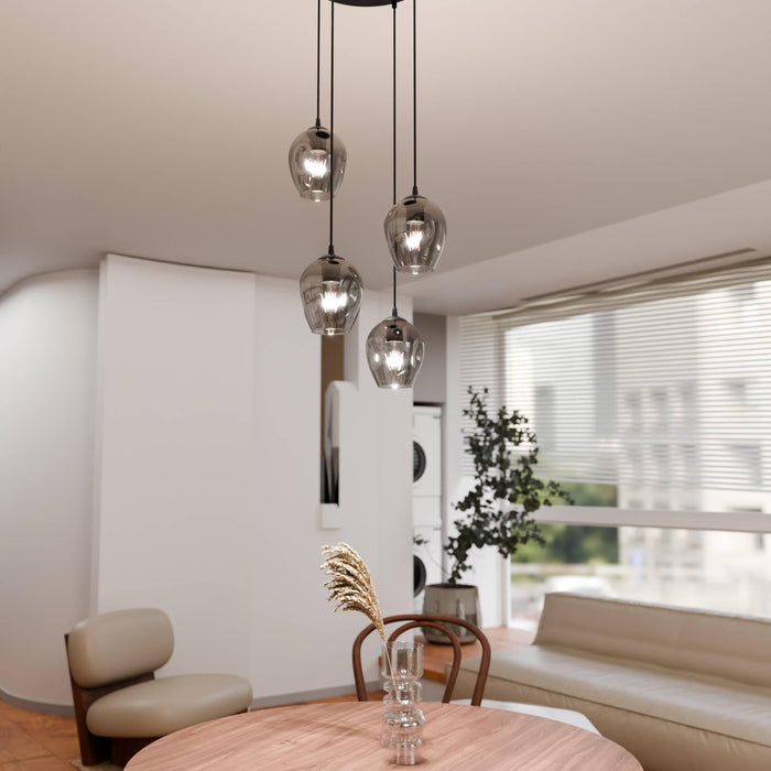 Loft46 4-lichts hanglamp Noah rond