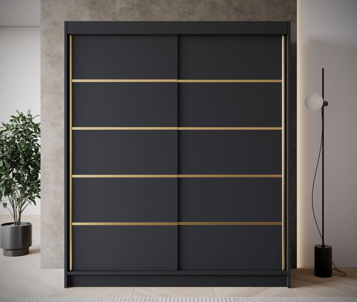 Meubella Kledingkast Eagle - Zwart - 180 cm