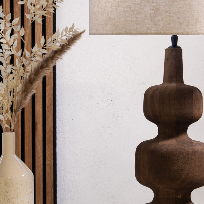 Giga Meubel - Tafellamp Bruin - 40cm - Hout - Tafellamp Andrea