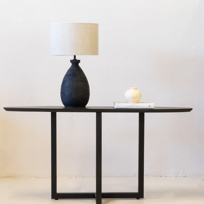 Giga Meubel - Tafellamp Zwart - 35cm - Hout - Tafellamp Mattia