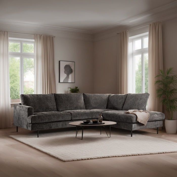 Giga Meubel - 3-Zits Hoekbank Haga Antraciet Rechts