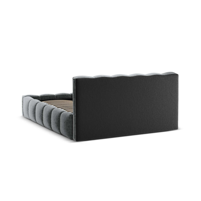 Micadoni Lupine Bedframe met Opbergruimte 200 x 200 cm - Chenille - Platina