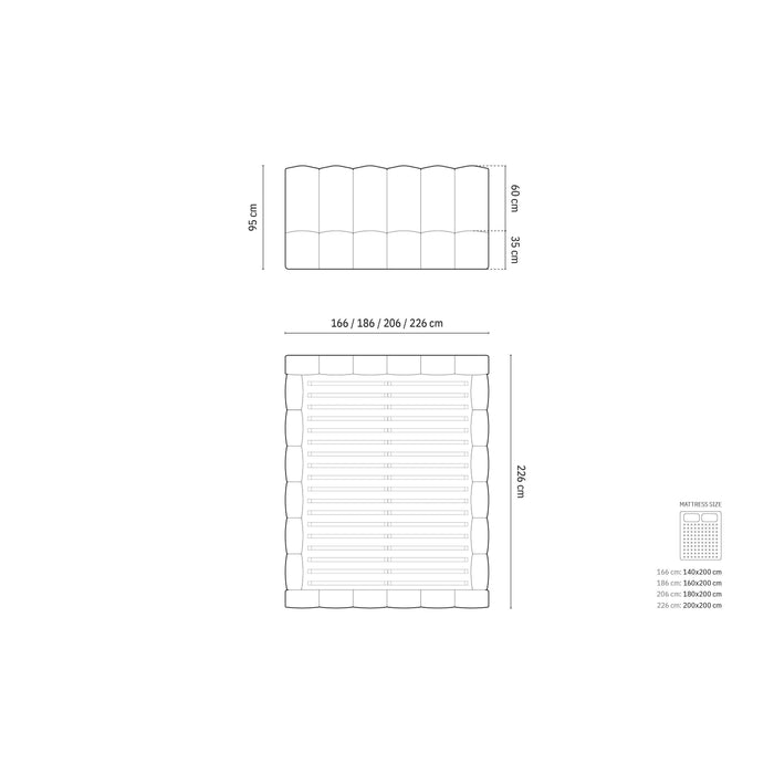 Micadoni Lupine Bedframe met Opbergruimte 140 x 200 cm - Antraciet