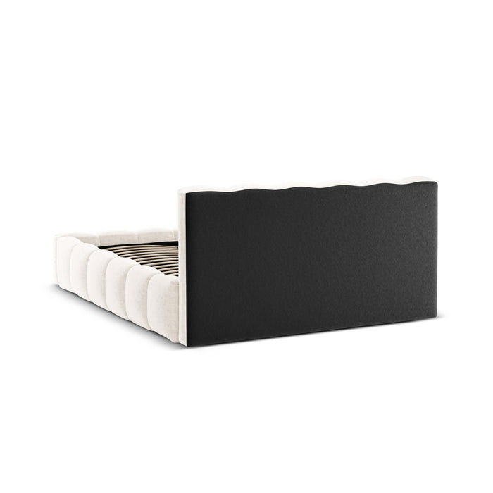 Micadoni Lupine Bedframe met Opbergruimte 140 x 200 cm - Chenille - Lichtbeige