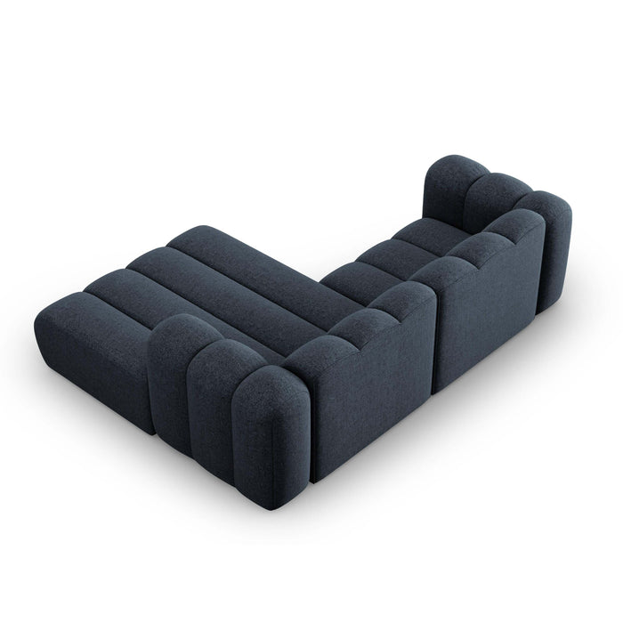 Micadoni Lupine 3-zits Hoekbank met Chaise Longue Rechts - Chenille - Koningsblauw