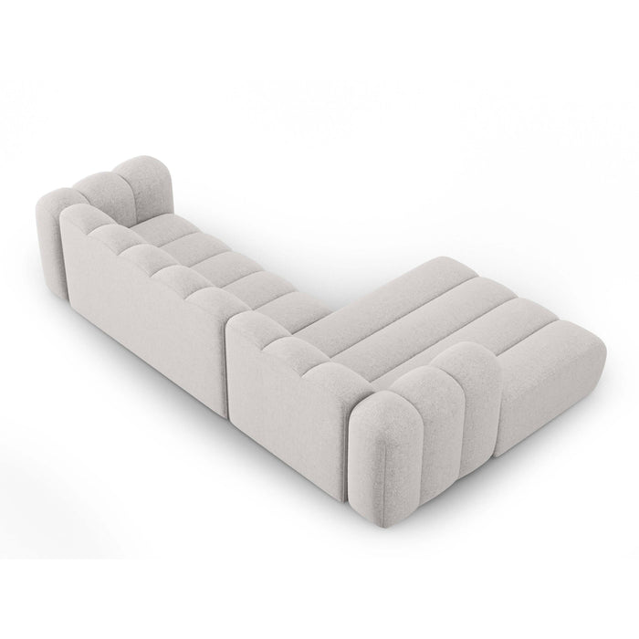 Micadoni Lupine 4-zits Hoekbank met Chaise Longue Links - Chenille - Lichtgrijs