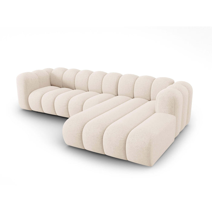 Micadoni Lupine 4-zits Hoekbank met Chaise Longue Rechts - Chenille - Lichtbeige