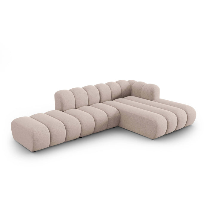 Micadoni Lupine 5-zits Hoekbank met Chaise Longue Open Rechts - Chenille - Beige