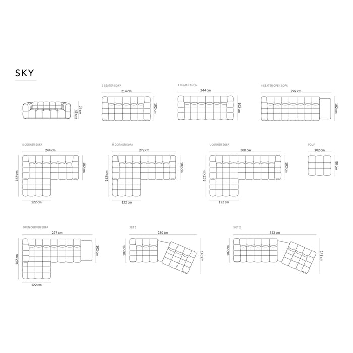 Cosmopolitan Design Sky 4-zitsbank - Zandkleurig