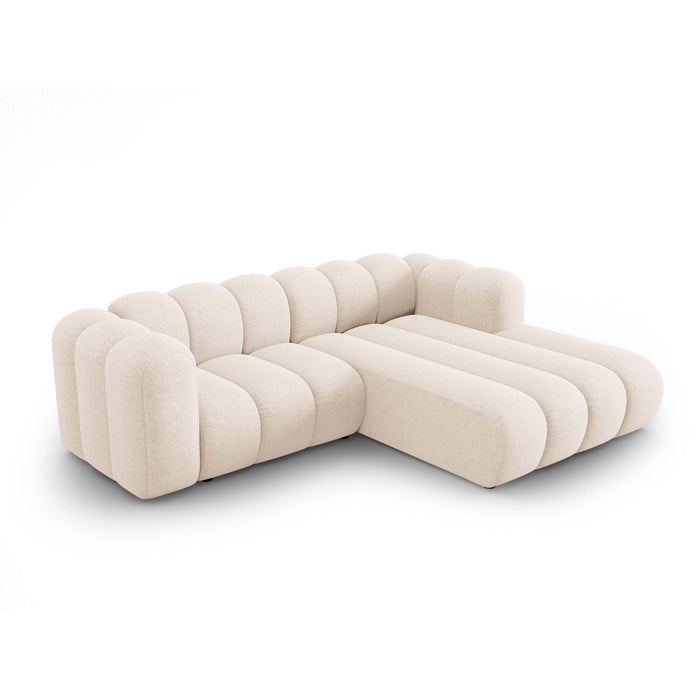 Micadoni Lupine 3-zits Hoekbank met Chaise Longue Rechts - Chenille - Lichtbeige