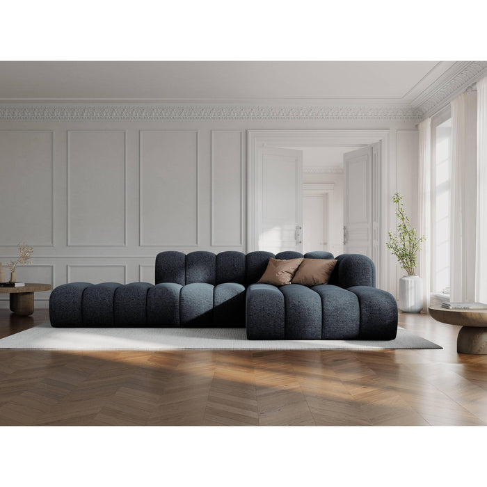 Micadoni Lupine 5-zits Hoekbank met Chaise Longue Open Rechts - Chenille - Koningsblauw