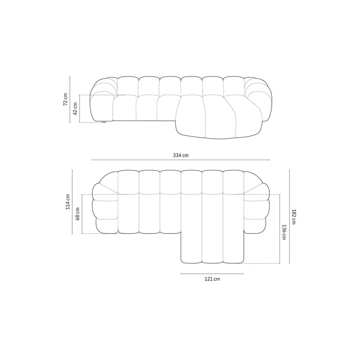 Micadoni Diana 4-zits Hoekbank met Chaise Longue Rechts - Mintgroen