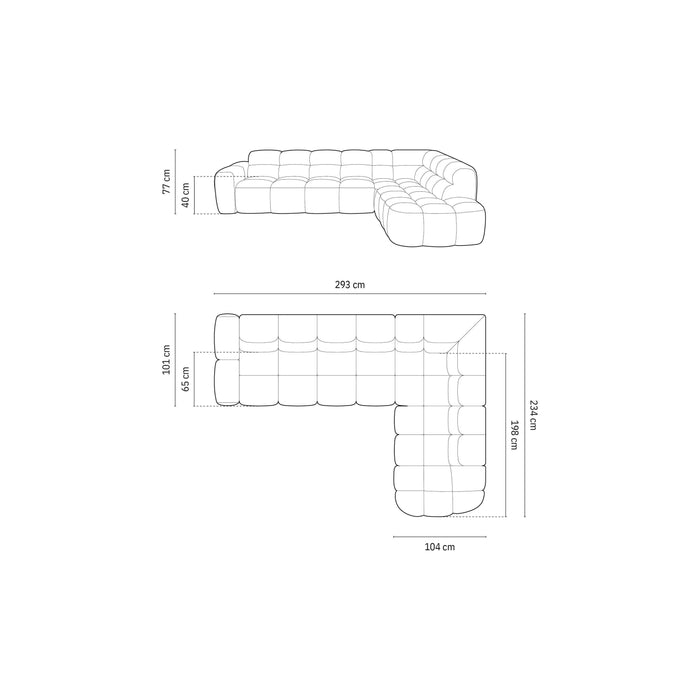 Micadoni Lisa Hoekbank Rechts - Velvet - Lichtbruin