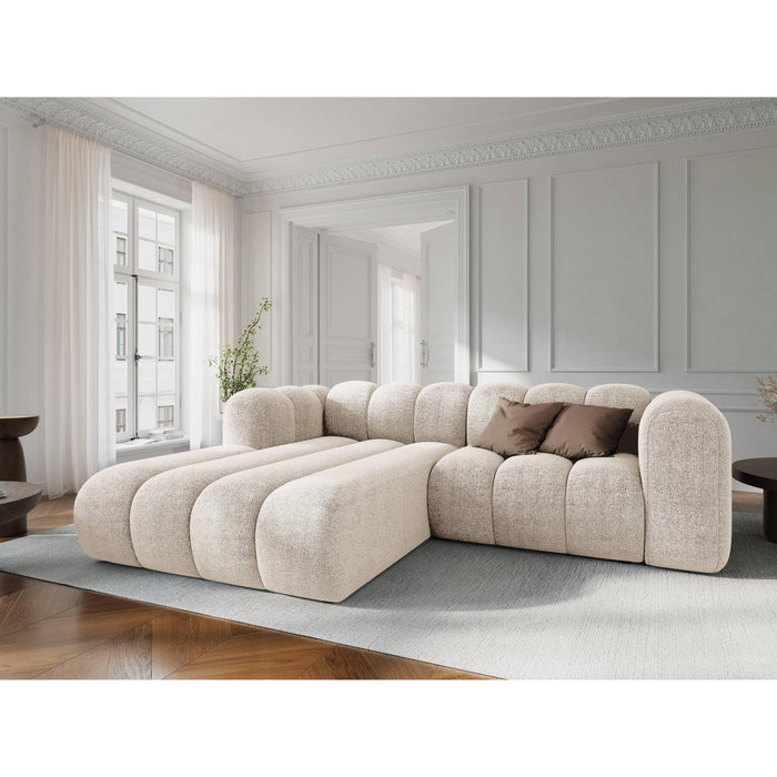 Micadoni Lupine 3-zits Hoekbank met Chaise Longue Links - Chenille - Lichtbeige