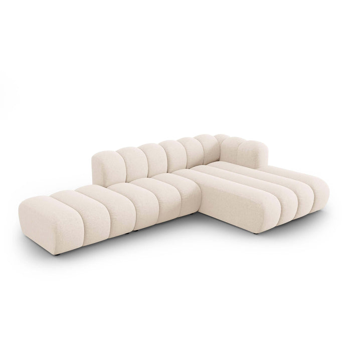 Micadoni Lupine 5-zits Hoekbank met Chaise Longue Open Rechts - Chenille - Lichtbeige