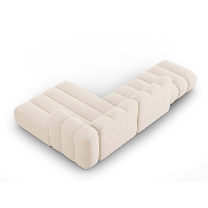 Micadoni Lupine 5-zits Hoekbank met Chaise Longue Open Rechts - Chenille - Lichtbeige