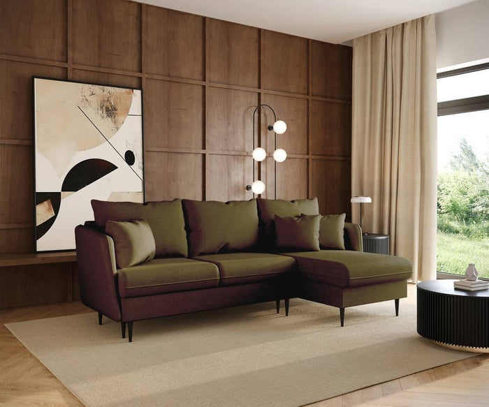 Selsey Design Sion hoekbank links|rechts chenille met slaapfunctie